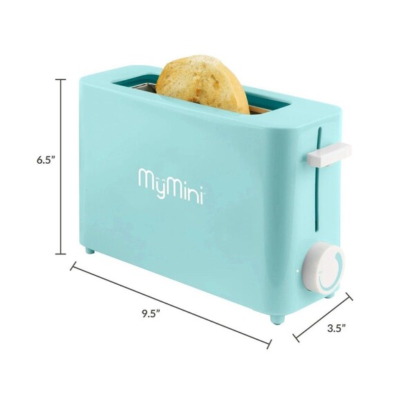 Nostalgia My Mini Wide Slot Single Slice Compact Toaster Dorm RV Hotel AQUA NIB - Picture 8 of 12